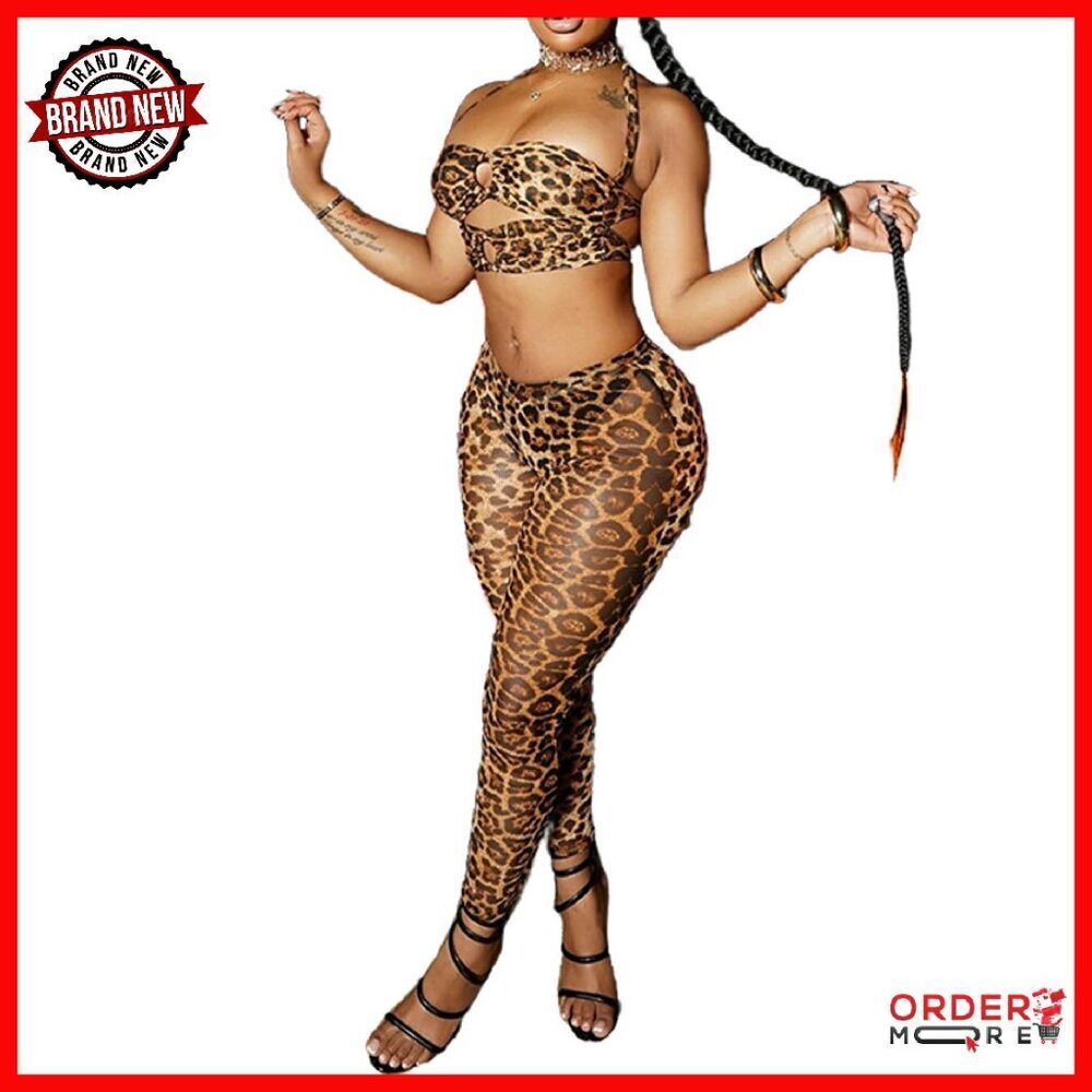 Sleeveless Halter Tube Top Bodycon Pants Set Y2K Clubwear